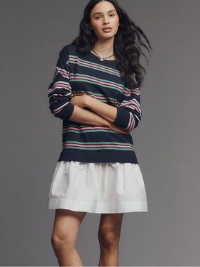 MAEVE Twofer Long-Sleeve Drop-Waist Mini Dress - size M - NWT!!